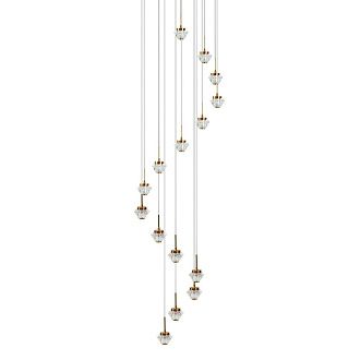 Подвес 46*46*190 см, 15*LED*37W, 3000K Gerhort G52143/15BRS RNB, Бронза