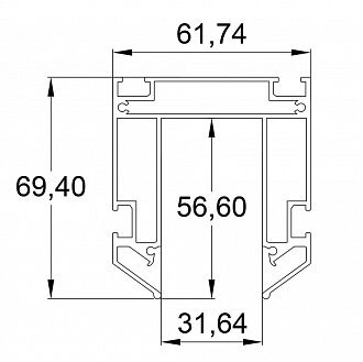 Профиль для шинопроводов 200 см для натяжного потолка Denkirs TR3040-AL серый