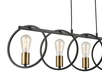 Подвесной светильник 24*106*106 см, 5*E27 черный, золото Vele Luce Liberty VL6302P05