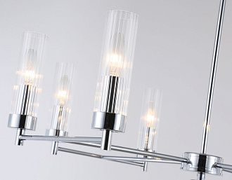 Люстра со стеклянными плафонами на штанге **52- см, 8*E14*40W, K, Ambrella Light High Light LH55152, хром