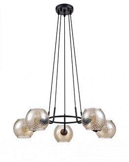 Подвесная люстра  67*95 см, 5*E14 черный, медь Vele Luce Imelda VL5832P05