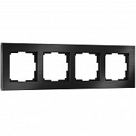 W0041708 Рамка на 4 поста Aluminium, черный алюминий Werkel, 4690389158124