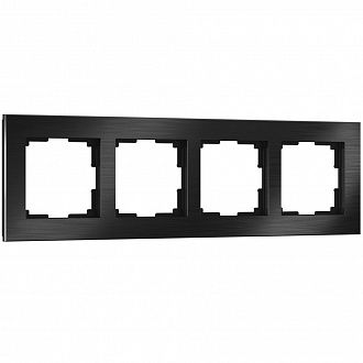 W0041708 Рамка на 4 поста Aluminium, черный алюминий Werkel, 4690389158124