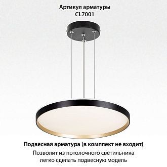 Светильник 50 см, 50W, 3000-5500K, Citilux ETALON CL750501R LED RGB, черный