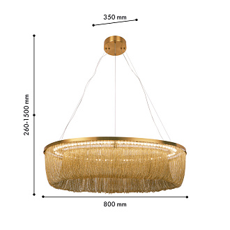 Подвесная люстра 80*35*150 см, 40W, Favourite Vandfald 4491-8P латунь