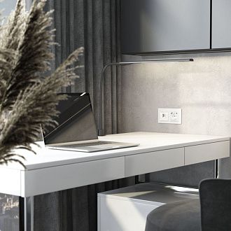 W1181041 Розетка Ethernet RJ-45, белый акрил Werkel, 4690389197352