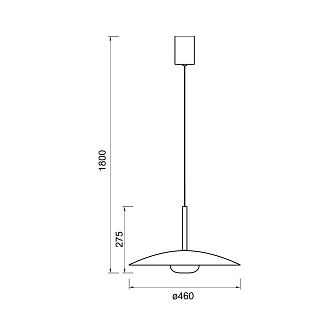 Подвесной светильник 46*180 см, *LED*12W, 3000K, Mantra Lidia MAN8978, кофейный