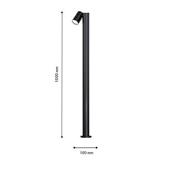 Уличный столб 10*100 см, 1*GU10, 35W, Favourite Bonum 4659-1F, чернный матовый