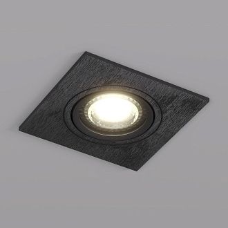 Светильник встраиваемый 9,3*9,3*2,5 см, вр 7,5 см, 1*GU5.3*10W, Denkirs Billum DK3021-BK, черный