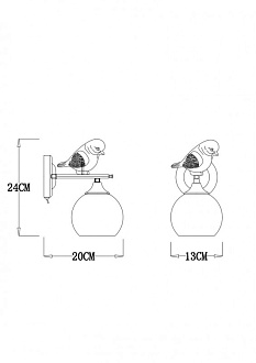 Настенное бра Arte Lamp Gemelli A2150AP-1WG, белый с золотом