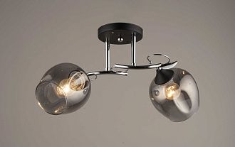 Люстра L435 x W435 x H225, мм, 2*40W (80W), CR+BK(Хром+Чёрный) Rilon 3308/2 BK+CR