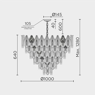 Люстра 100*64 см, 28*Е14*40W, Modelux  ML.6228.1000 GD, Золото