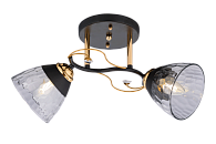 Люстра L460 x W200 x H240, мм, 2*40W (80W), BLACK+GOLD (Черный+золото) Rilon 06535/2 BLACK+GOLD