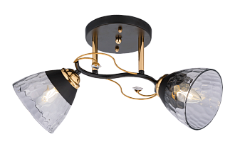 Люстра L460 x W200 x H240, мм, 2*40W (80W), BLACK+GOLD (Черный+золото) Rilon 06535/2 BLACK+GOLD