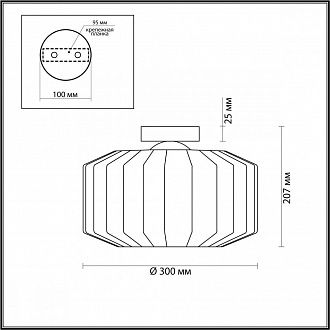 Светильник потолочный Odeon Light Binga 4746/1C, диаметр 30 см, черный