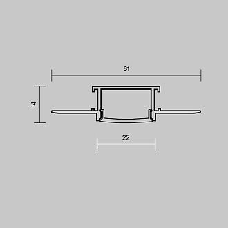 Рассеиватель для профиля 61×14 (Чёрный, 2 м), ALM-6114-B-DF-2M 642014, 200*2* см, Maytoni Led Strip 642014, Черный