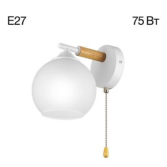 Светильник 20 см, Citilux TIKA CL133410, белый-дерево