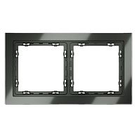 Рамка стеклянная Voltum S70 на 2 поста, титан, стекло Стекло/пластик  VLS110206