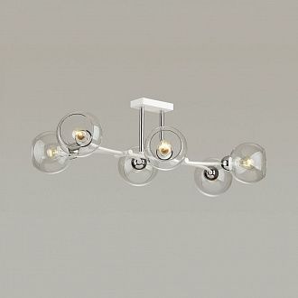 Люстра потолочная Lumion Alana 4517/6C, хром-белый