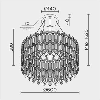 Подвесная люстра 60*60*120 см, Е14 14x40W, Золото MODELUX ML.837.14 GD