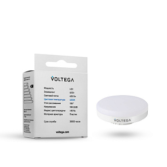 7771 Лампа светодиодная  Voltega Simple 6W 450Lm 4000K GX53