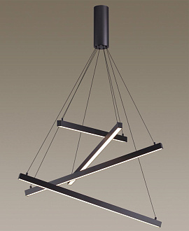 Подвесной светильник Odeon Light Cometa 3860/48B, 48W LED, 3000K,  диаметр 67 см, черный