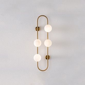 Настенное бра HOOP WALL H77 Gold 28*28*77 см, 4*G9*40W, ImperiumLoft HOOP-WALL01, Золотистый