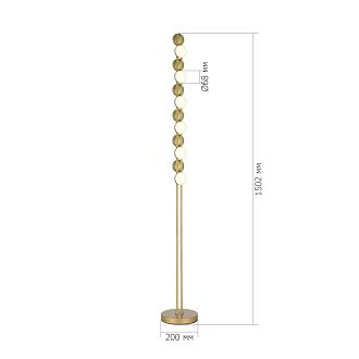 Торшер 20*150 см, 1*LED*24W, 4000K, ST-Luce Monro SL6610.205.12, золото матовое