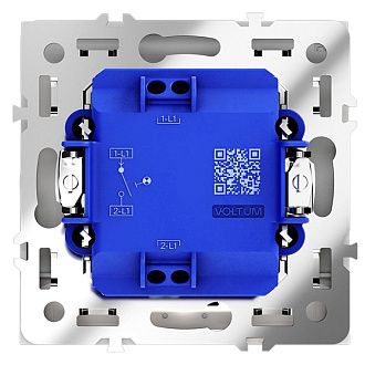 Выключатель встраиваемый Voltum S70 одноклавишный с подсветкой 10А, белый матовый пластик Soft touch VLS010202