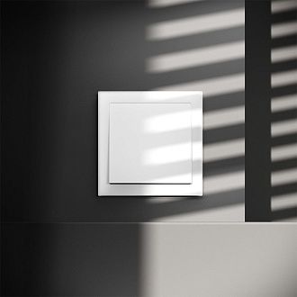 Выключатель встраиваемый Voltum S70 одноклавишный 10А, белый матовый пластик Soft touch VLS010102