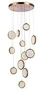 Люстра Ø400 x H2000, мм, 102W 4000K, BRASS(Латунь) NewRgy D2061-DW-12 BRASS