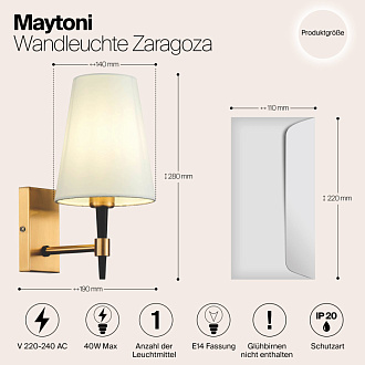 Бра Maytoni Zaragoza H001WL-01BS, латунь