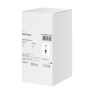 Уличный подвесной светильник 16,3*16,3*-30 см, 1*E27*13W, Voltega Фрак / Frak VGL7305PL-01B, Черный
