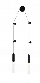 Светильник 15*60*53/150 см, 2*E14 40W Черный Stilfort Satori 2161/02/02WP