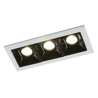 Встраиваемый LED светильник Arte Lamp Grill A3153PL-3BK, черный/белый, вр 10x4 см
