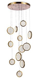 Люстра Ø400 x H2000, мм, 102W 4000K, BRASS(Латунь) NewRgy D2061-DW-12 BRASS