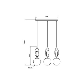 Подвесной светильник 15*46*190 см, 3*E14 хром Vele Luce Phlox VL5853P03