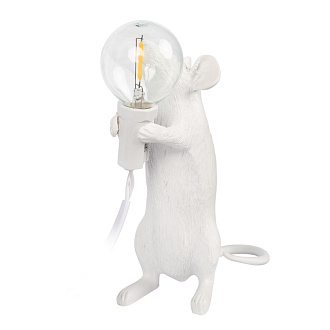 Настольная лампа 11*17*17 см, 1*E12*40W LOFT IT Mouse 10313 White белый
