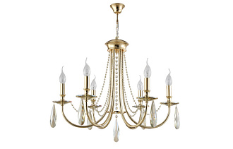 Люстра 65 см, Crystal Lux VICTORIA SP6 GOLD/AMBER золото
