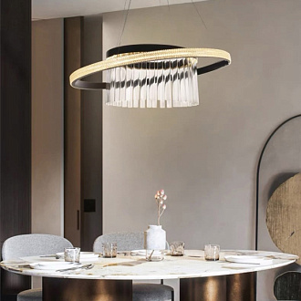 Люстра подвесная 100 см, 52W, 3000K, Lussole LSP-7326, черный