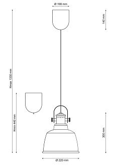 Люстра *15* см, 1*E27*60W, Lucia Tucci Industrial INDUSTRIAL 1820.1 SAND SILVER, серебристый