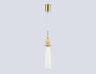 Подвесной светильник с травертином **149- см, 1*G9*28W, K, Ambrella Light High Light LH75365, золото