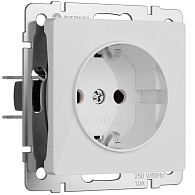 W1171041 Розетка с заземлением, белый акрил Werkel, 4690389197314