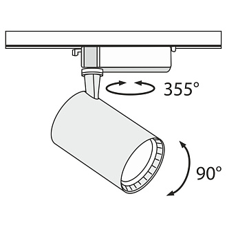 Трековый светильник Maytoni Track TR003-1-17W3K-W, белый, LED, 17W, 3000K, 1200Lm