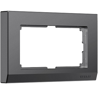 W0081864 Рамка для двойной розетки Stark, графит матовый Werkel, 4690389194542