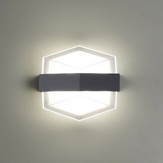 Уличный настенный светодиодный светильник Novotech Kaimas 358574, 12W LED, 4000K, темно-серый