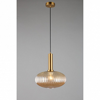 Светильник подвесной Omnilux Menfi OML-99326-01, диаметр 30 см, бронза/дымчатое серебро