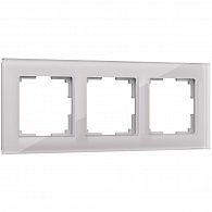 W0031117 Рамка на 3 поста Favorit, дымчатый,стекло Werkel, 4690389159862