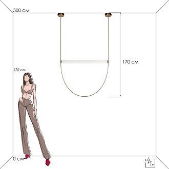 Светильник 85 см, 17W, 3000K, LOFT IT Liana 10221/1700 , коричневый