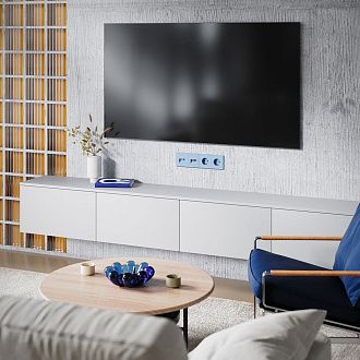 Накладка для розетки TV+RJ45 кат. 6, S70, деним Voltum VLS002715